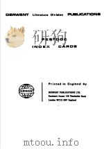 DERWENT LITERATURE DIVIAION PUBLICATIONS PESTDOC INDEX CAROS PDF电子版封面
