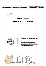 DERWENT LITERATURE DIVIAION PUBLICATIONS PESTDOC INDEX CAROS PDF电子版封面