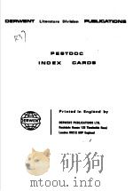DERWENT LITERATURE DIVIAION PUBLICATIONS PESTDOC INDEX CAROS PDF电子版封面