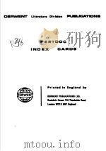 DERWENT LITERATURE DIVIAION PUBLICATIONS PESTDOC INDEX CAROS PDF电子版封面
