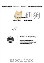 DERWENT LITERATURE DIVIAION PUBLICATIONS PESTDOC INDEX CAROS PDF电子版封面