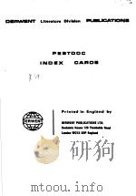 DERWENT LITERATURE DIVIAION PUBLICATIONS PESTDOC INDEX CAROS PDF电子版封面