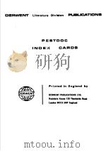 DERWENT LITERATURE DIVIAION PUBLICATIONS PESTDOC INDEX CAROS PDF电子版封面