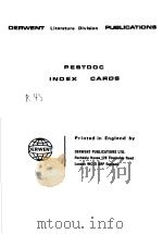 DERWENT LITERATURE DIVIAION PUBLICATIONS PESTDOC INDEX CAROS PDF电子版封面