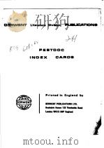 DERWENT LITERATURE DIVIAION PUBLICATIONS PESTDOC INDEX CAROS PDF电子版封面