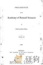 PROCEEDINGS OF THE ACADEMY OF NATURAL SCIENCES OF PHILADELPHIA VOLUME 53 1901 PDF电子版封面