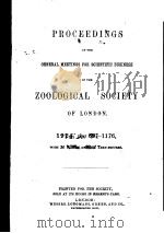 PROCEEDINGS OF THE GENERAL MEETINGS FOR SCIENTIFIC BUSINESS OF THE ZOOLOGICAL SOCIETY OF LONDON 192 PDF电子版封面