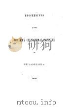 PROCEEDINGS OF THE ACADEMY OF NATURAL SCIENCES OF PHILADELPHIA 1866 PDF电子版封面