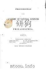 PROCEEDINGS OF THE ACADEMY OF NATURAL SCIENCES OF PHILADELPHIA 1877 PDF电子版封面
