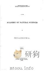 PROCEEDINGS OF THE ACADEMY OF NATURAL SCIENCES OF PHILADELPHIA 1870 PDF电子版封面