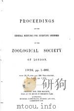 PROCEEDINGS OF THE GENERAL MEETINGS FOR SCIENTIFIC BUSINESS OF THE ZOOLOGICAL SOCIETY OF LONDON  192（ PDF版）