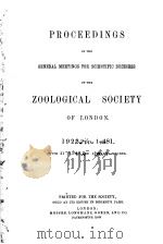 PROCEEDINGS OF THE GENERAL MEETINGS FOR SCIENTIFIC BUSINESS OF THE ZOOLOGICAL SOCIETY OF LONDON  192（ PDF版）