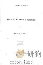 PROCEEDINGS OF THE ACADEMY OF NATURAL SCIENCES OF PHILADELPHIA 1867 PDF电子版封面