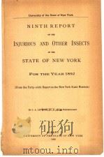NINTH REPORT ON THE INJURIOUS AND OTHER INSECTS OF THE STATE OF NEW YORK FOR THE YEAR 1892 PDF电子版封面 J.A.LINTNER