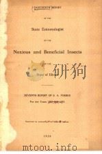 EIGHTEENTH REPORT OF THE STATE ENTOMOLOGIST ON THE NOXIOUS AND BENEFICIAL INSECTS OF THE STATE OF IL PDF电子版封面
