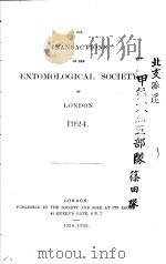 THE TRANSACTIONS OF THE ENTOMOLOGICAL SOCIETY OF LONDON  1924年（ PDF版）