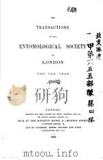THE TRANSACTIONS OF THE ENTOMOLOGICAL SOCIETY OF LONDON 1892 PDF电子版封面