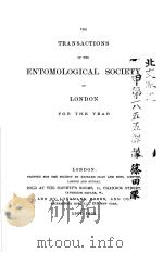 THE TRANSACTIONS OF THE ENTOMOLOGICAL SOCIETY OF LONDON 1904 PDF电子版封面