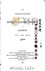 THE TRANSACTIONS OF THE ENTOMOLOGICAL SOCIETY OF LONDON 1884 PDF电子版封面