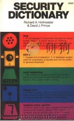 SECURITY DICTIONARY PDF电子版封面 0672220204 RICHARD A.HOFMEISTER DAVID J.