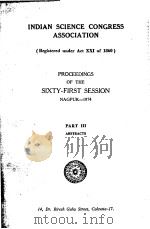 PROCEEDINGS OF THE SIXTY-FIRST SESSION PART 3:ABSTRACTS PDF电子版封面