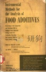 INSTRUMENTAL METHODS FOR THE ANALYSIS OF FOOD ADDITIVES（ PDF版）