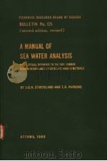 A MANUAL OF SEA WATER ANALYSIS  BULLETIN NO.125（ PDF版）