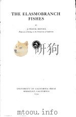 THE ELASMOBRANCH FISHES PDF电子版封面 J.FRANK DANIEL