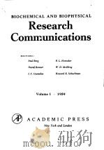 BIOCHEMICAL AND BIOPHYSICAL RESEARCH COMMUNICATIONS  VOLUME 1 1959（ PDF版）