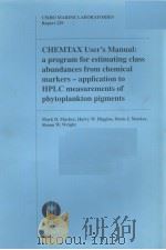 CHEMTAX USER‘S MANUAL：A PROGRAM FOR EXTIMATING CLASS ABUNDANCES FROM CHEMICAL MARKERS-APPLICATION TO（ PDF版）