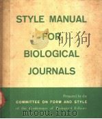 STYLE MANUAL FOR BIOLOGICAL JOURNALS SECOND EDITION PDF电子版封面