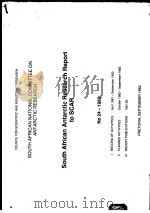 SOUTH AFRICAN NATIONAL COMMITTEE ON ANTARCTIC RESEARCH SOUTH AFRICAN ANTARCTIC RESEARCH REPORT TO SC PDF电子版封面