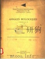 ANNALES BIOLOGIQUES VOLUME NO.20 1963 PDF电子版封面