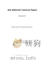 1978 WESCON TECHNICAL PAPERS  VOLUME 22（1978 PDF版）
