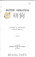 BRITISH ORIBATIDE VOL.2 PDF电子版封面 ALBERT D. MICHAEL