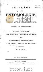 BEITRAGE ZUR ENTOMOLOGIE BESONDERS IN BEZUG AUF DIE SCHLESISCHE FAUNA 1829 PDF电子版封面