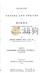 HAND-LIST OF GENERA AND SPECIES OF BIRES PART II  1870（ PDF版）