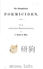 DIE EUROPAISCHEN FORMICIDEN PDF电子版封面