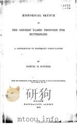 HISTORICAL SKETCH OF THE GENERIC NAMES PROPOSED FOR BUTTERFLIES PDF电子版封面 SAMUEL H.SCUDDER