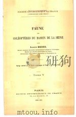 FAUNE DES COLEOPTERES DU BASSIN DE LA SEINE TOME 5 PDF电子版封面