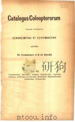 CATALOGUS COLEOPTERORUM TOME 7 PDF电子版封面