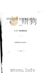 OPUSCULA ENTOMOLOGICA PDF电子版封面 C.G.THOMSON