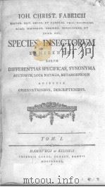 SPECIES INSECTORVM EXHIBENTES TOM.1 PDF电子版封面