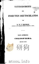 NATURGESCHICHTE DER INSECTEN DEUTSCHLANDS 3 PDF电子版封面 DR.W.F.ERICHSON