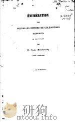 ENUMERATION DES NOUVELLES ESPECES DE COLEOPTERES RAPPORTES PDF电子版封面