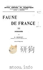 FAUNE DE FRANCE 32 PDF电子版封面 G.SENEVET