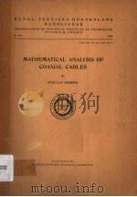 MATHEMATICAL ANALYSIS OF COAXIAL CABLES PDF电子版封面