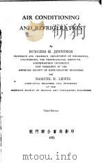 AIR CONDITIONING AND REFRIGERATION THIRD EDITION PDF电子版封面 BURGESS H.JENNINGS AND SAMUEL