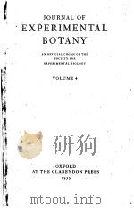 JOURNAL OF EXPERIMENTAL BOTANY 1953 VOLUME 4 PDF电子版封面