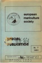 EUROPEAN MARICULTURE SOCIETY 1981 NO.7 PDF电子版封面
